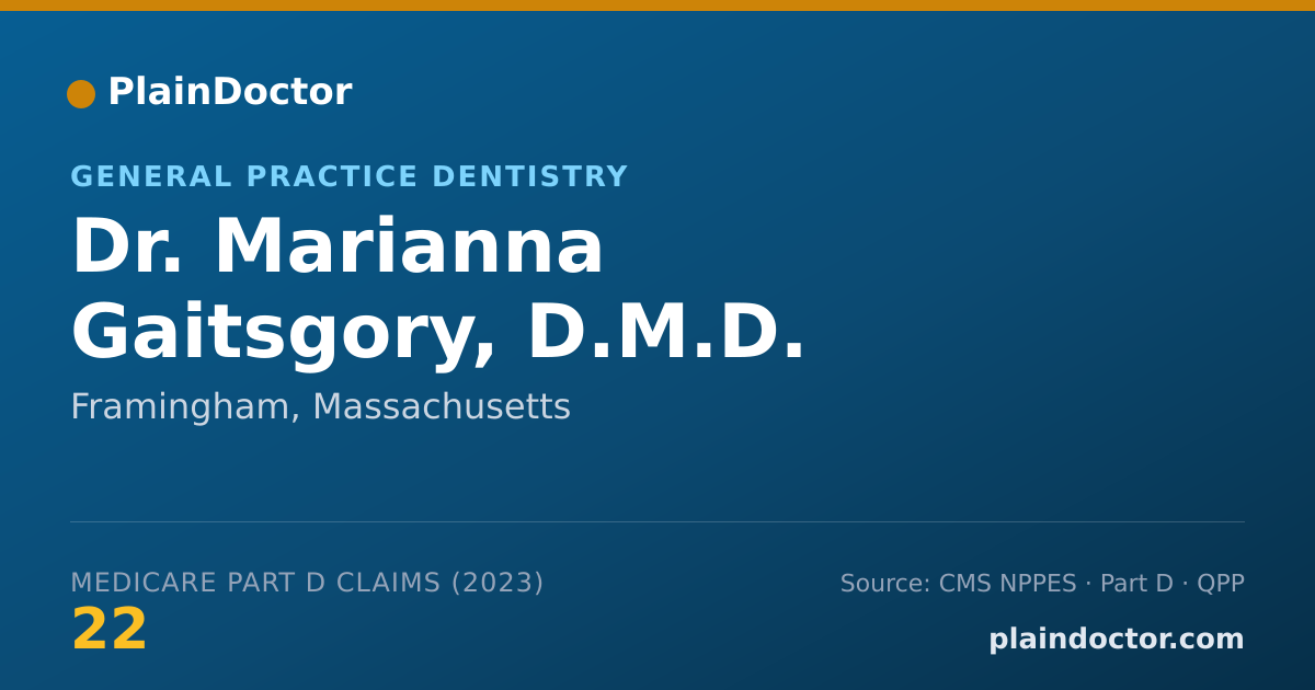 Shareable card for Marianna Gaitsgory, D.M.D. - General Practice Dentistry, Framingham, MA