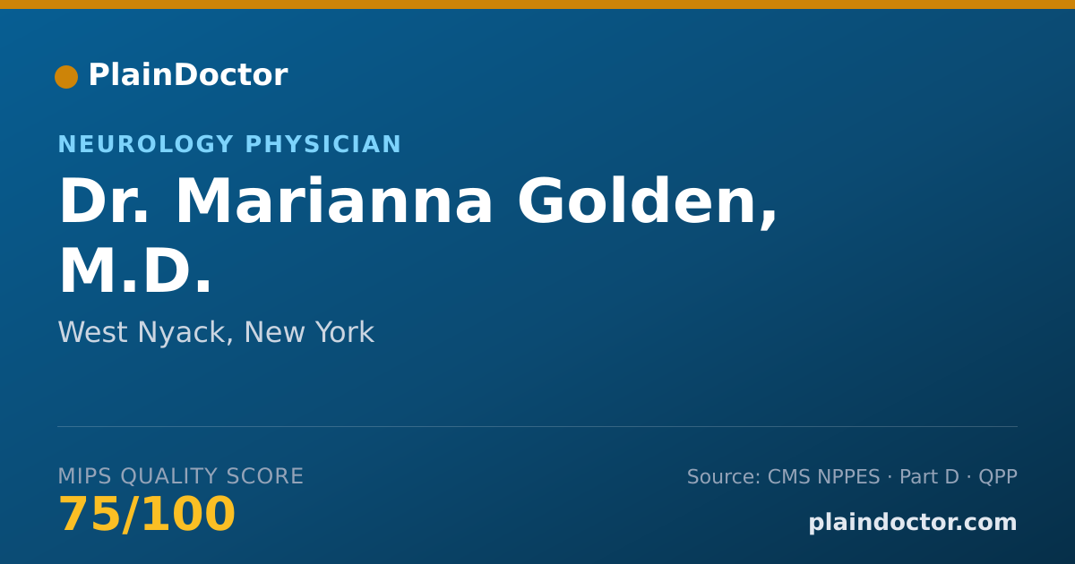 Shareable card for Marianna Golden, M.D. - Neurology Physician, West Nyack, NY