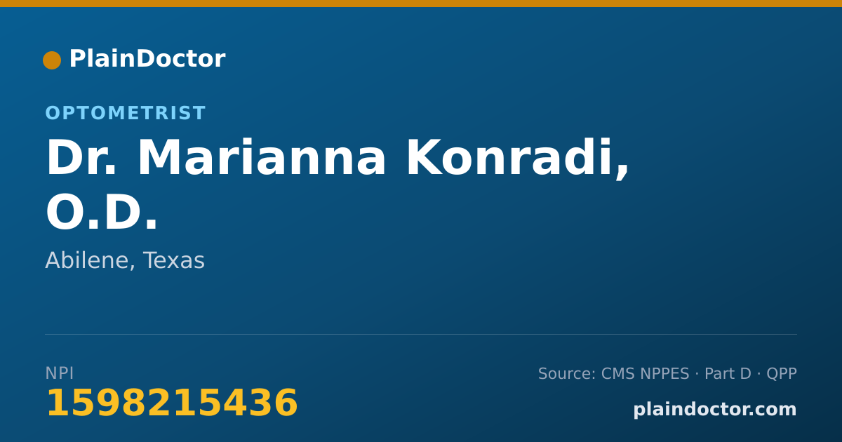 Shareable card for Marianna Konradi, O.D. - Optometrist, Abilene, TX