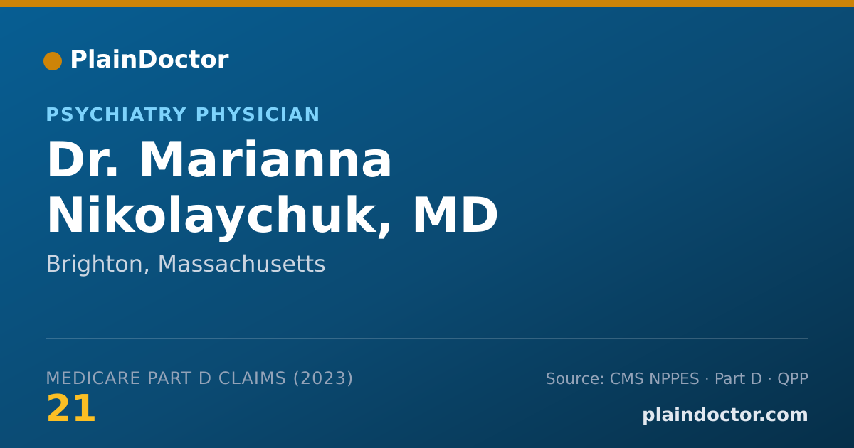 Shareable card for Marianna Nikolaychuk, MD - Psychiatry Physician, Brighton, MA