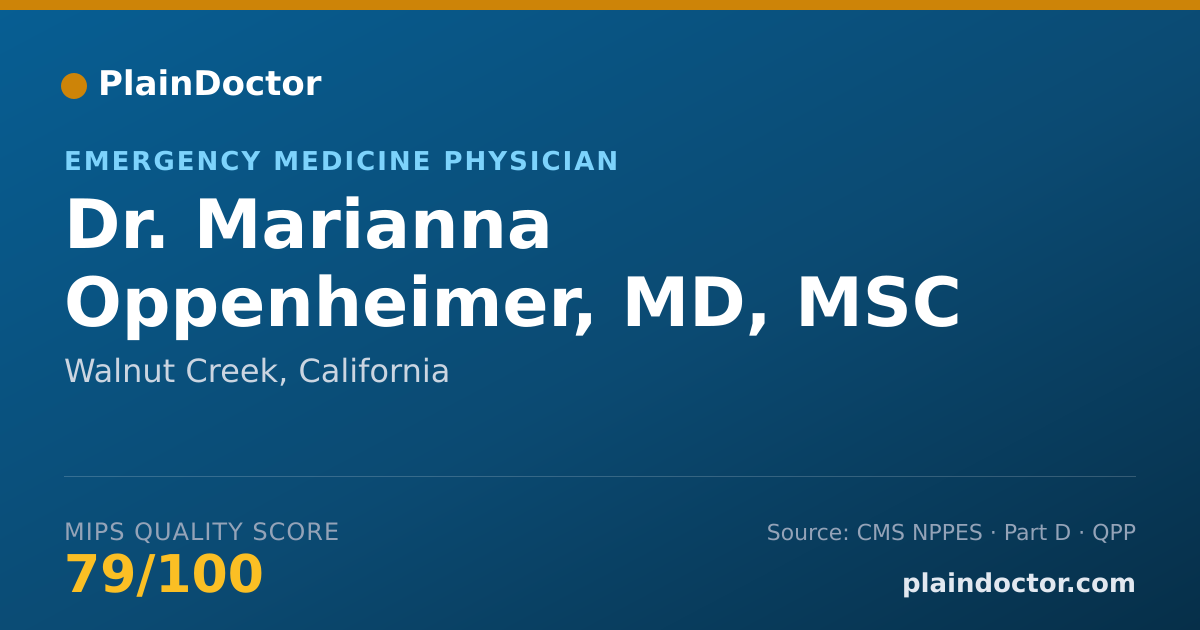 Shareable card for Marianna Oppenheimer, MD, MSC - Emergency Medicine Physician, Walnut Creek, CA
