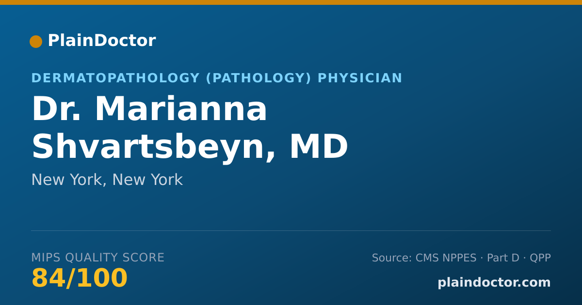 Shareable card for Marianna Shvartsbeyn, MD - Dermatopathology (Pathology) Physician, New York, NY