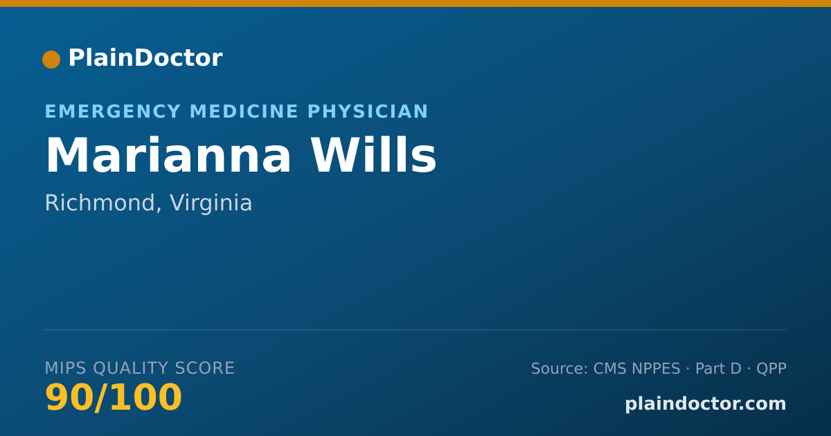 Shareable card for Marianna Wills - Emergency Medicine Physician, Richmond, VA