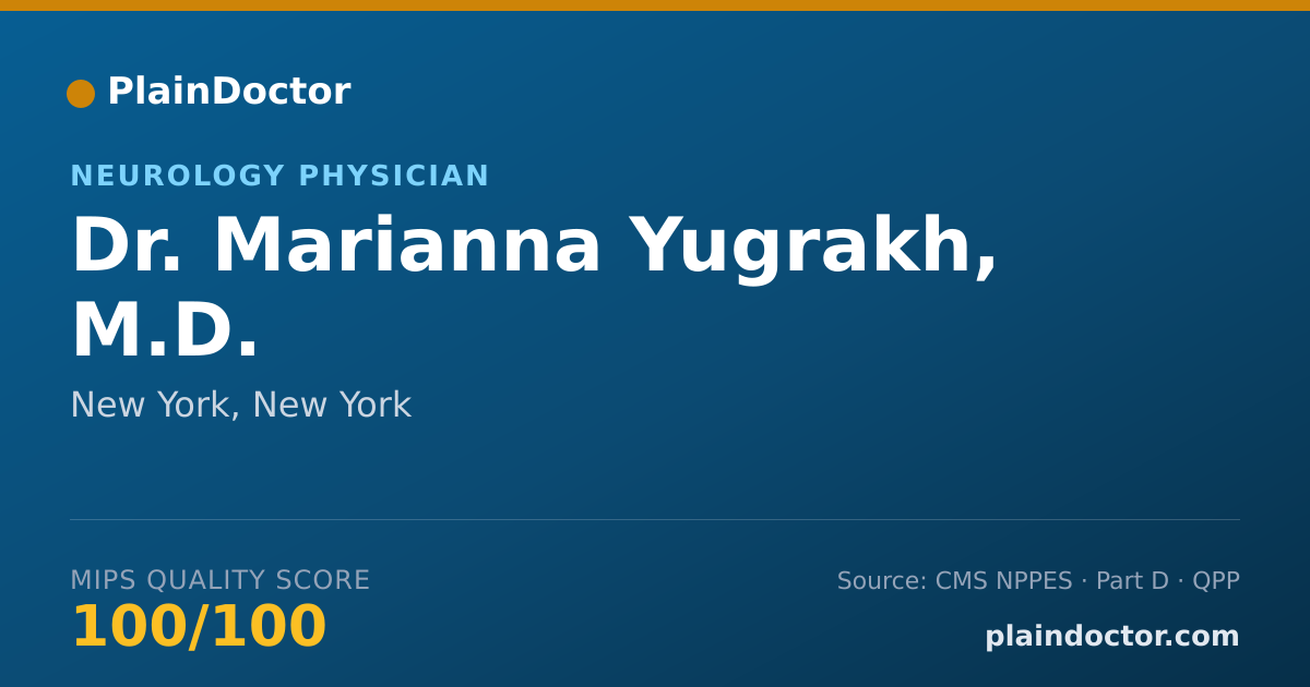 Shareable card for Marianna Yugrakh, M.D. - Neurology Physician, New York, NY