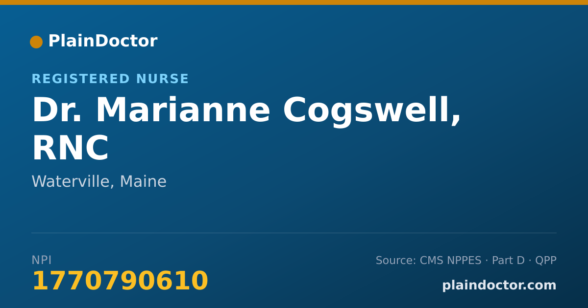 Shareable card for Marianne Cogswell, RNC - Registered Nurse, Waterville, ME