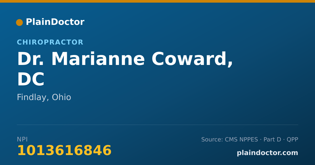 Shareable card for Marianne Coward, DC - Chiropractor, Findlay, OH