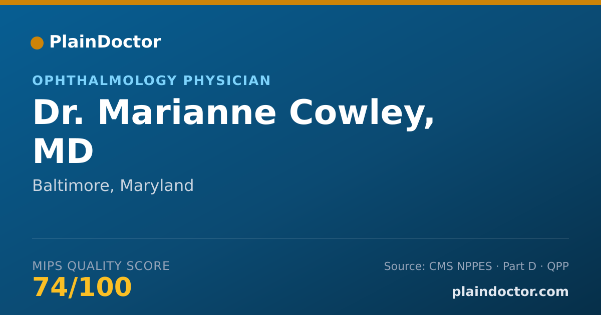 Shareable card for Marianne Cowley, MD - Ophthalmology Physician, Baltimore, MD