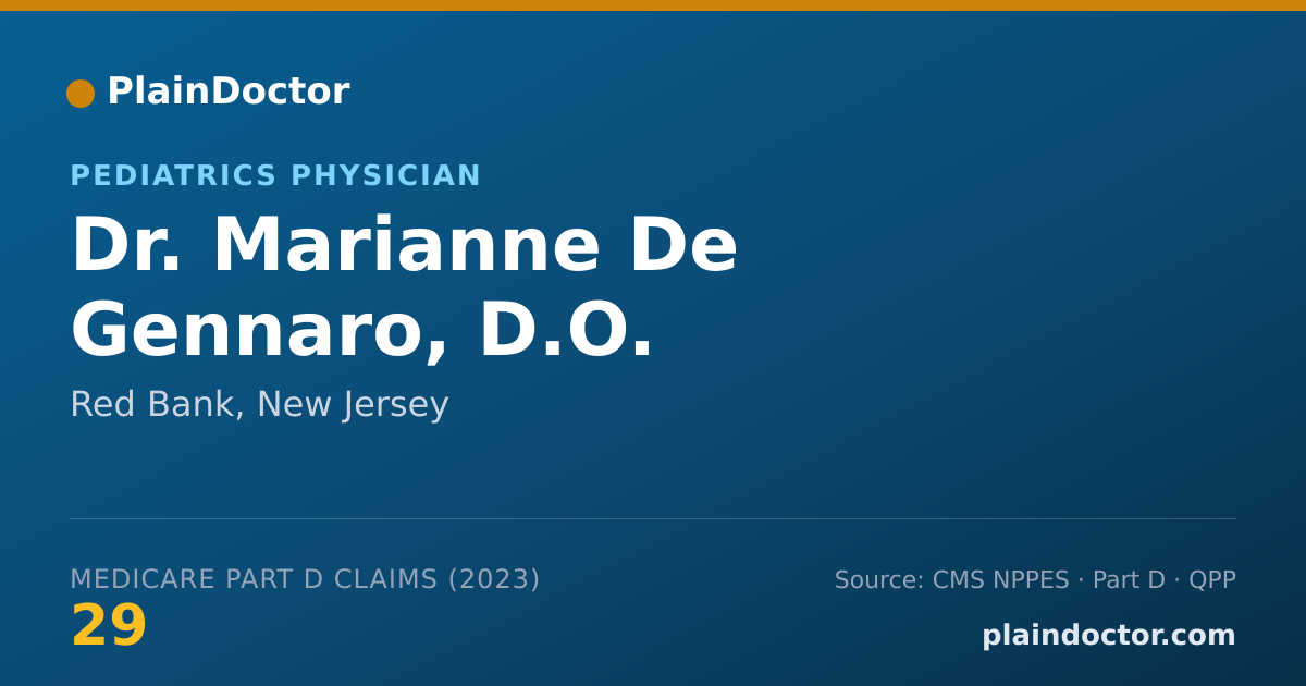 Shareable card for Marianne De Gennaro, D.O. - Pediatrics Physician, Red Bank, NJ