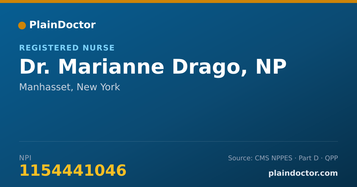 Shareable card for Marianne Drago, NP - Registered Nurse, Manhasset, NY