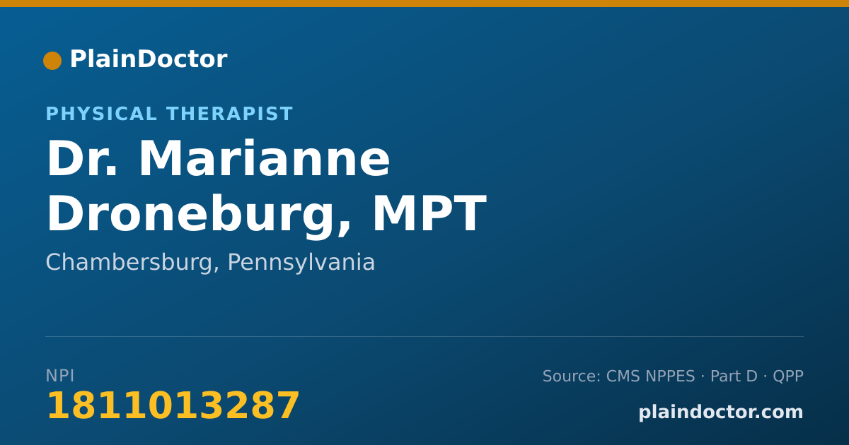Shareable card for Marianne Droneburg, MPT - Physical Therapist, Chambersburg, PA