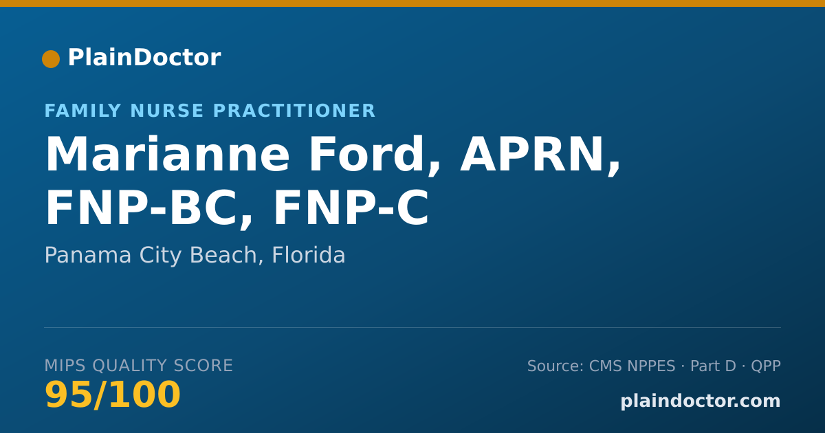Shareable card for Marianne Ford, APRN, FNP-BC, FNP-C - Family Nurse Practitioner, Panama City Beach, FL