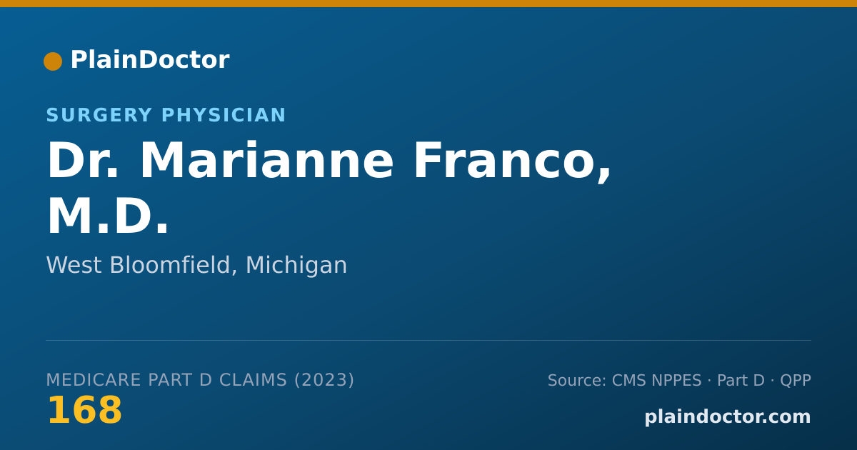 Shareable card for Marianne Franco, M.D. - Surgery Physician, West Bloomfield, MI
