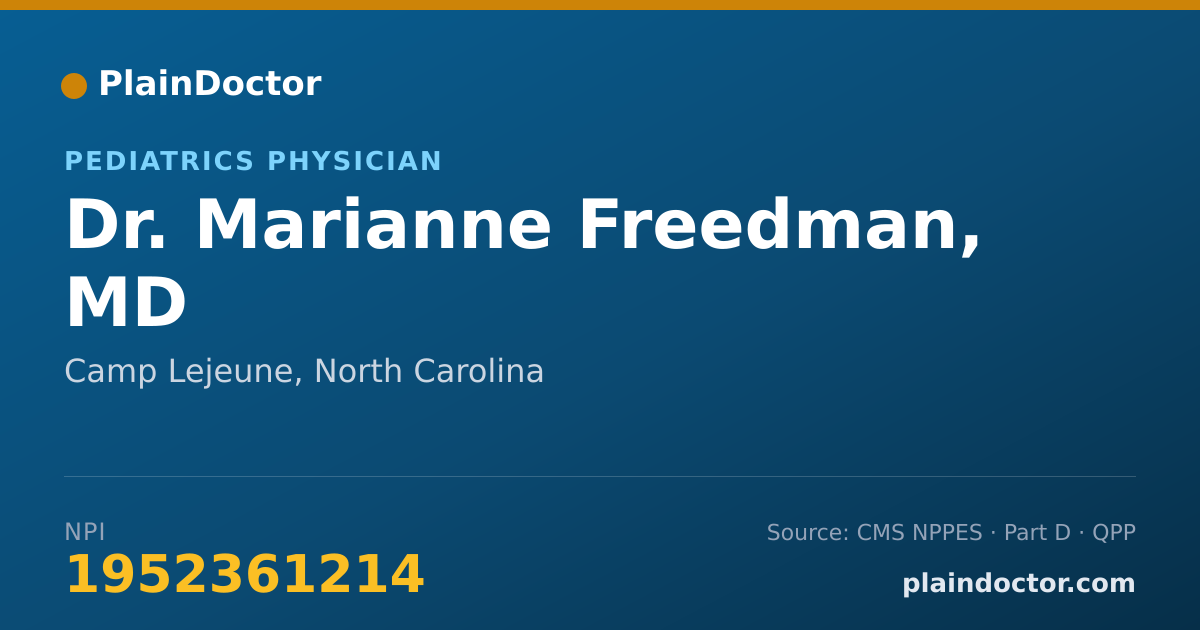 Shareable card for Marianne Freedman, MD - Pediatrics Physician, Camp Lejeune, NC