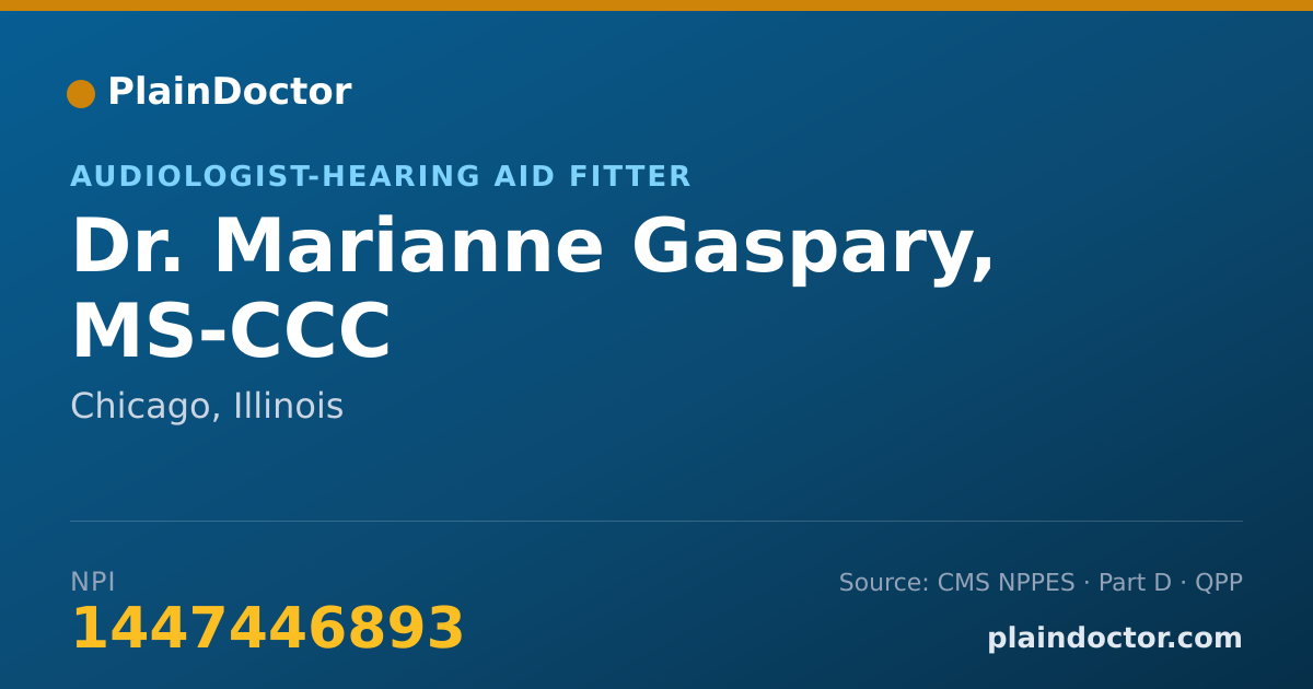 Shareable card for Marianne Gaspary, MS-CCC - Audiologist-Hearing Aid Fitter, Chicago, IL