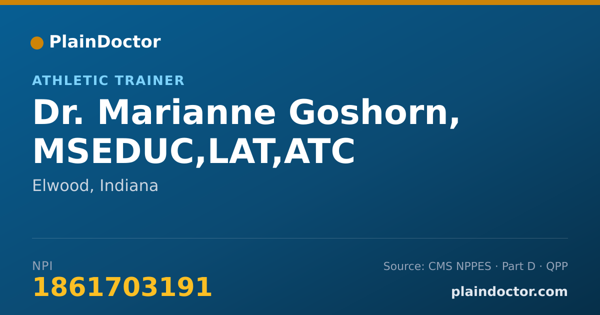 Shareable card for Marianne Goshorn, MSEDUC,LAT,ATC - Athletic Trainer, Elwood, IN