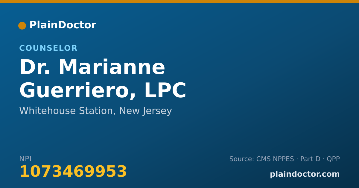 Shareable card for Marianne Guerriero, LPC - Counselor, Whitehouse Station, NJ