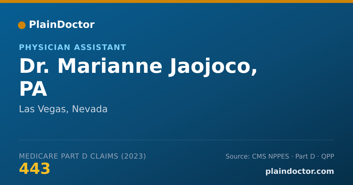Shareable card for Marianne Jaojoco, PA - Physician Assistant, Las Vegas, NV