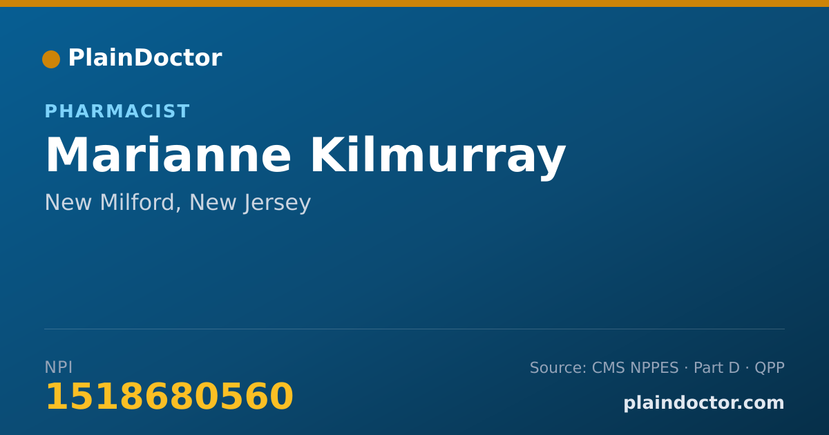 Shareable card for Marianne Kilmurray - Pharmacist, New Milford, NJ