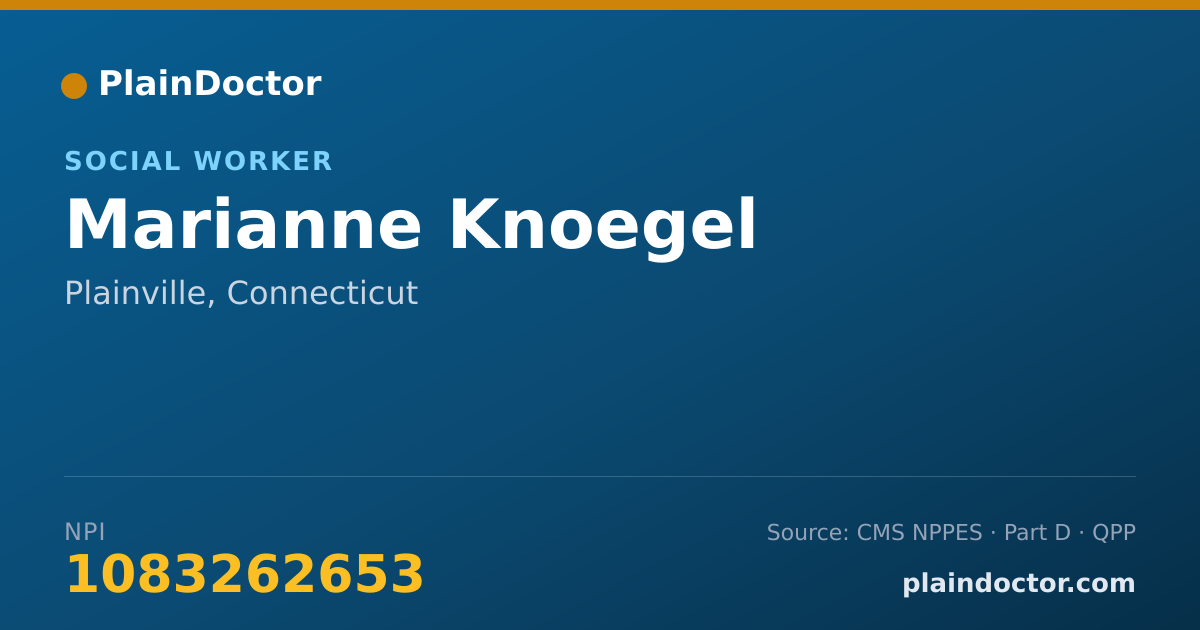 Shareable card for Marianne Knoegel - Social Worker, Plainville, CT