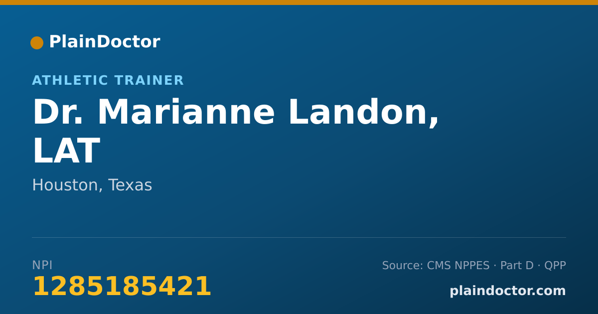 Shareable card for Marianne Landon, LAT - Athletic Trainer, Houston, TX