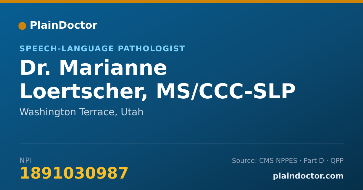 Shareable card for Marianne Loertscher, MS/CCC-SLP - Speech-Language Pathologist, Washington Terrace, UT