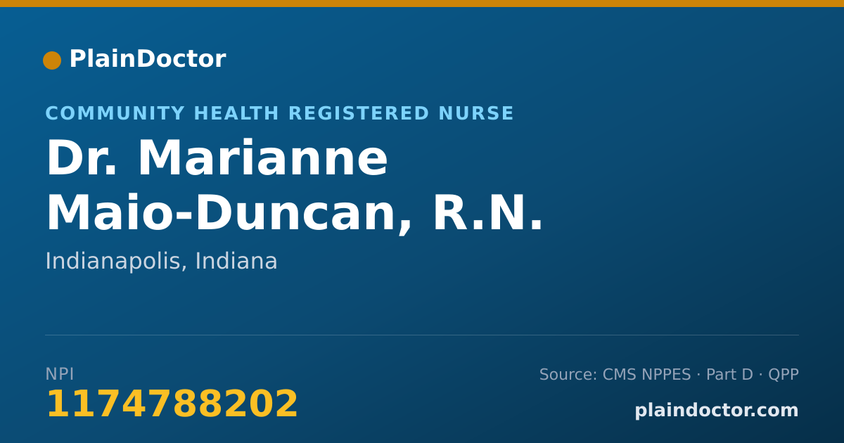 Shareable card for Marianne Maio-Duncan, R.N. - Community Health Registered Nurse, Indianapolis, IN