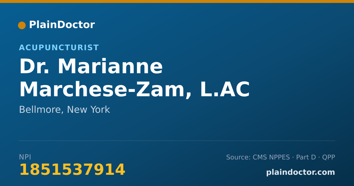 Shareable card for Marianne Marchese-Zam, L.AC - Acupuncturist, Bellmore, NY