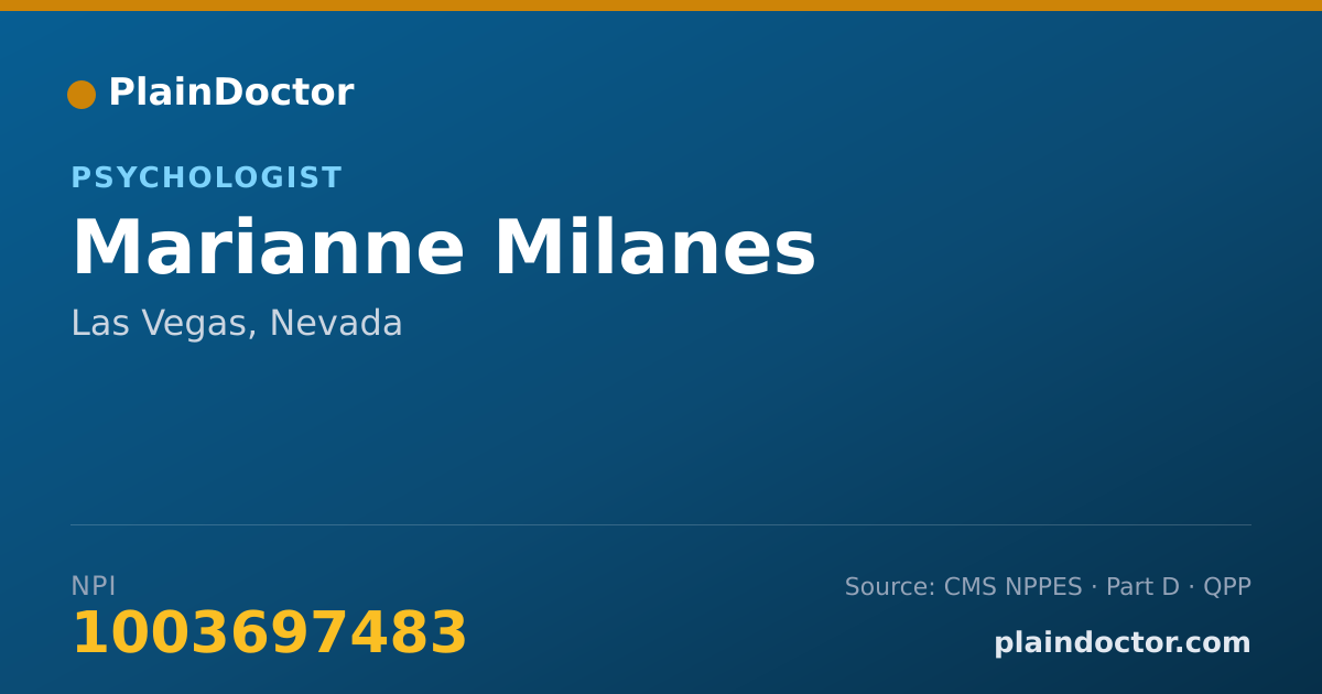Shareable card for Marianne Milanes - Psychologist, Las Vegas, NV