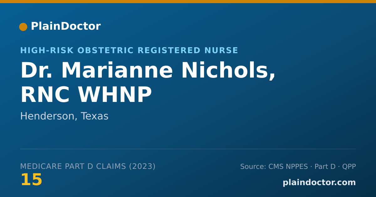 Shareable card for Marianne Nichols, RNC WHNP - High-Risk Obstetric Registered Nurse, Henderson, TX