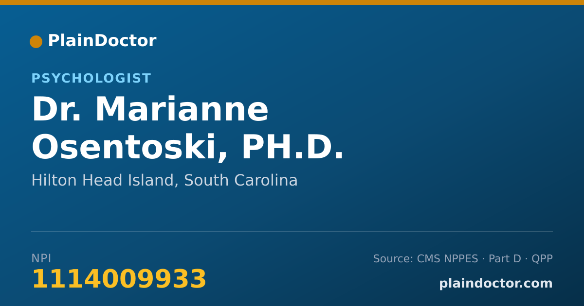 Shareable card for Marianne Osentoski, PH.D. - Psychologist, Hilton Head Island, SC