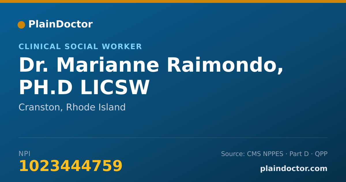 Shareable card for Marianne Raimondo, PH.D LICSW - Clinical Social Worker, Cranston, RI