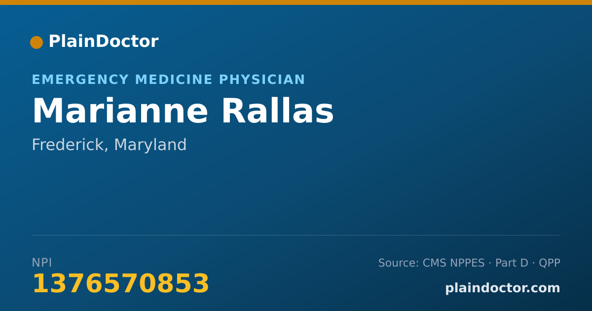 Shareable card for Marianne Rallas - Emergency Medicine Physician, Frederick, MD