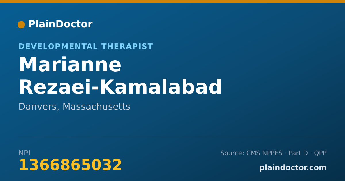 Shareable card for Marianne Rezaei-Kamalabad - Developmental Therapist, Danvers, MA