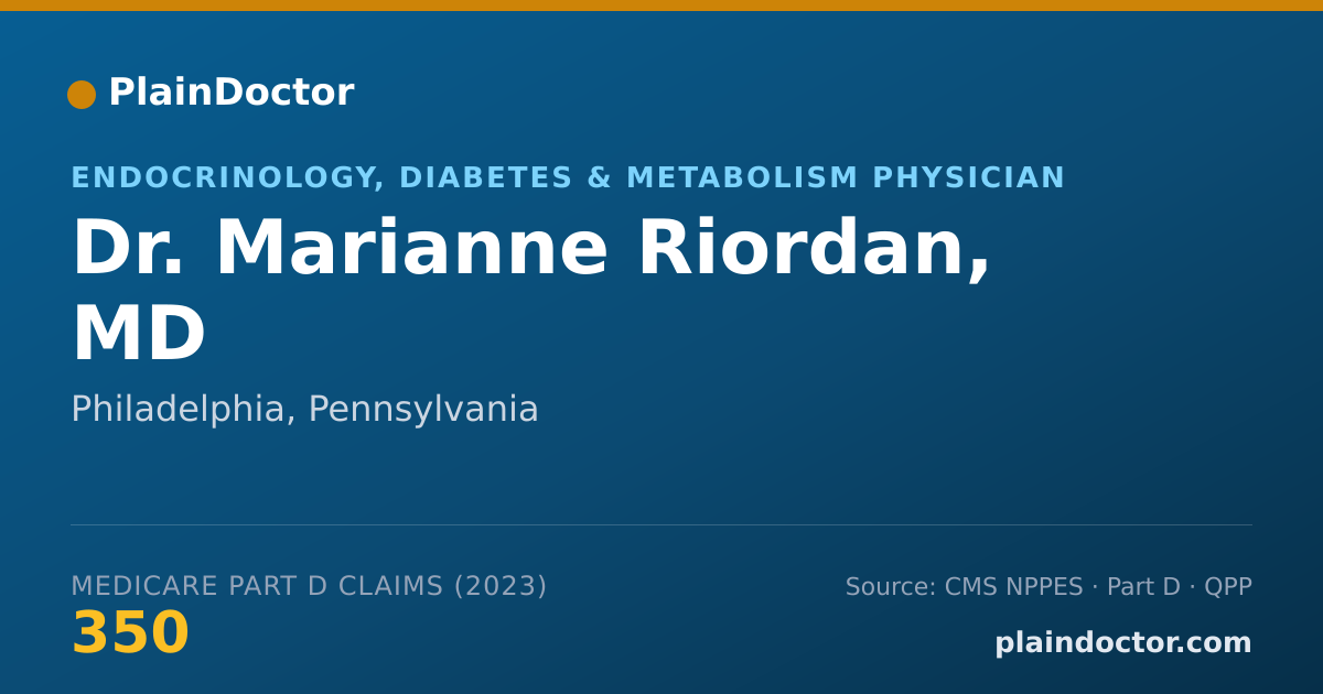 Shareable card for Marianne Riordan, MD - Endocrinology, Diabetes & Metabolism Physician, Philadelphia, PA
