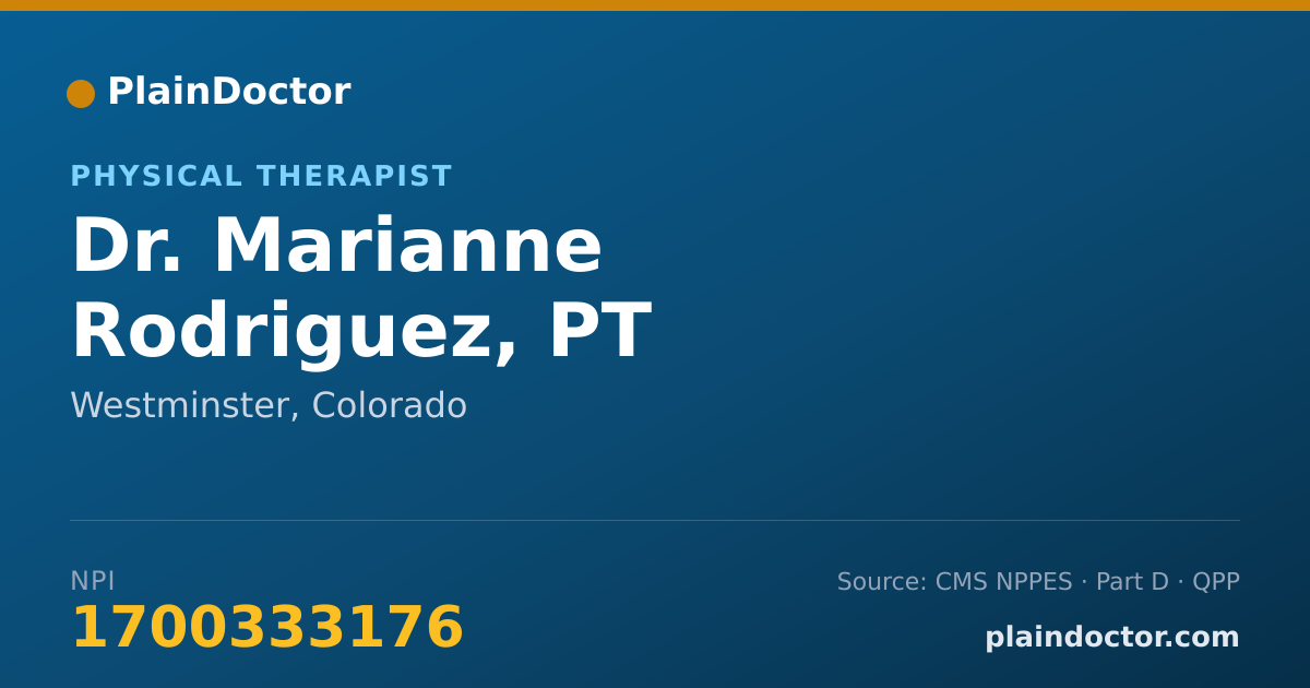 Shareable card for Marianne Rodriguez, PT - Physical Therapist, Westminster, CO