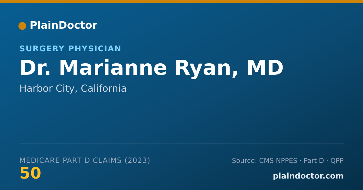 Shareable card for Marianne Ryan, MD - Surgery Physician, Harbor City, CA