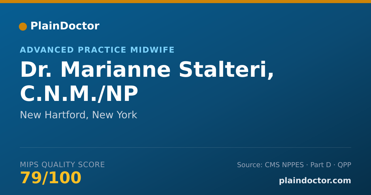 Shareable card for Marianne Stalteri, C.N.M./NP - Advanced Practice Midwife, New Hartford, NY