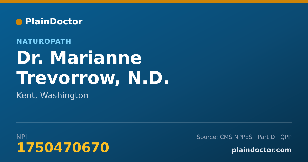 Shareable card for Marianne Trevorrow, N.D. - Naturopath, Kent, WA