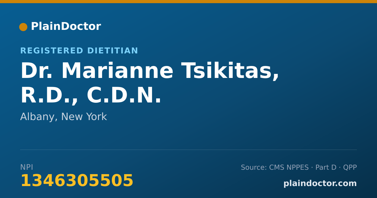 Shareable card for Marianne Tsikitas, R.D., C.D.N. - Registered Dietitian, Albany, NY
