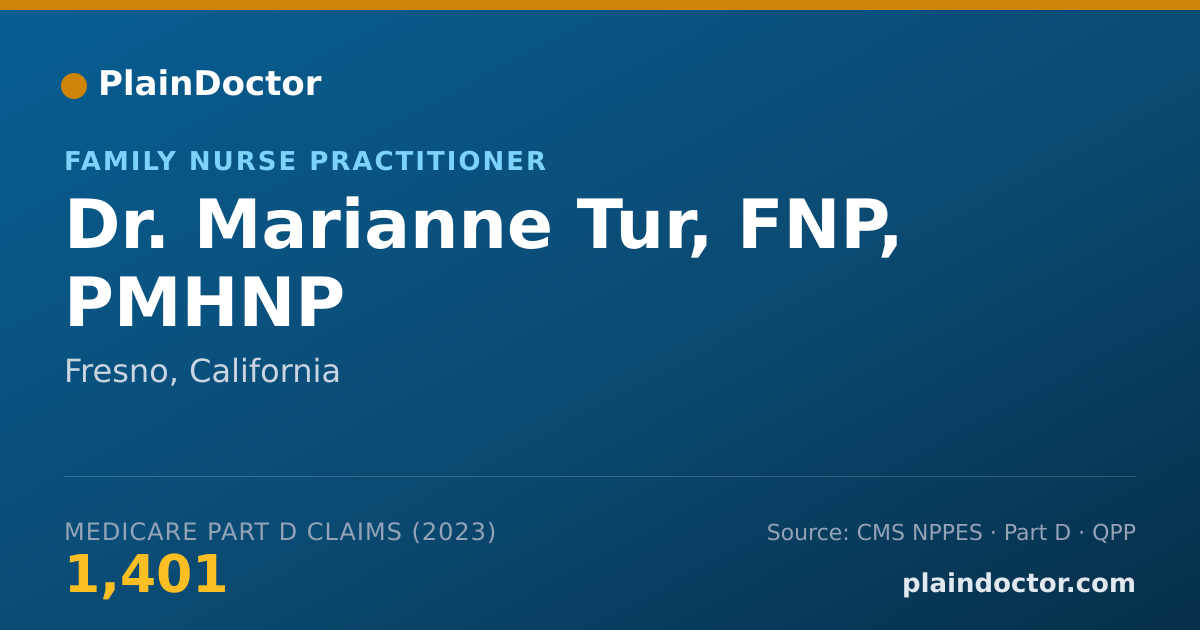 Shareable card for Marianne Tur, FNP, PMHNP - Family Nurse Practitioner, Fresno, CA