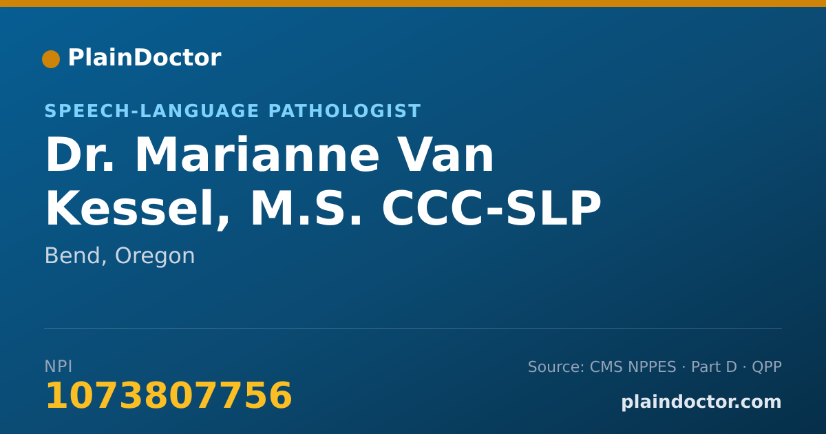 Shareable card for Marianne Van Kessel, M.S. CCC-SLP - Speech-Language Pathologist, Bend, OR