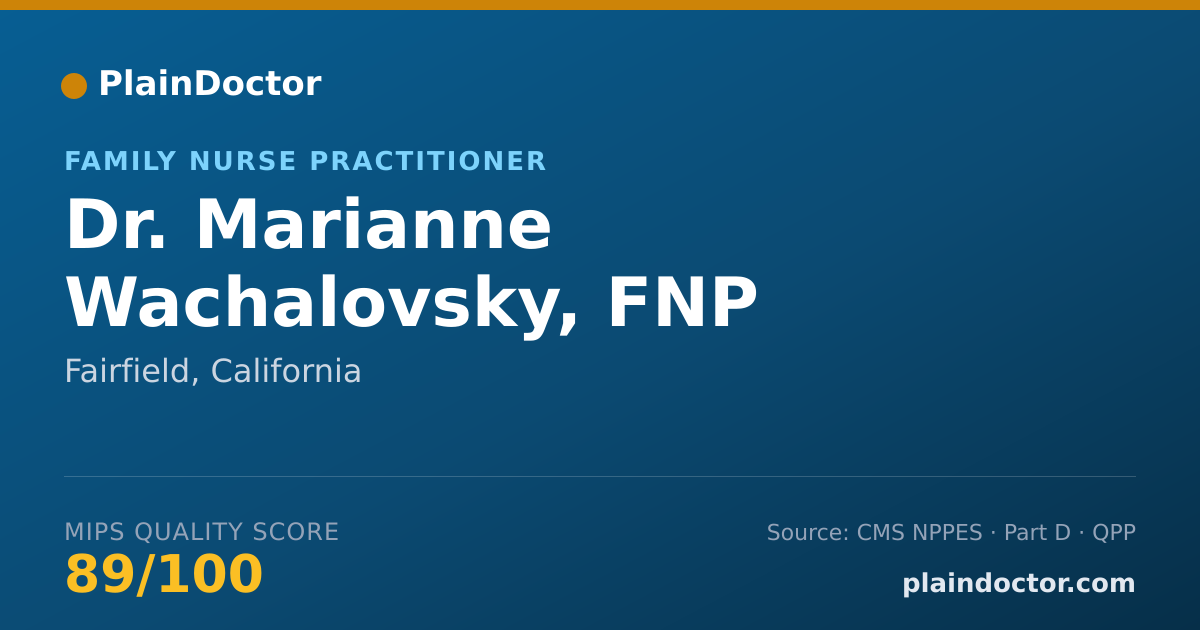 Shareable card for Marianne Wachalovsky, FNP - Family Nurse Practitioner, Fairfield, CA