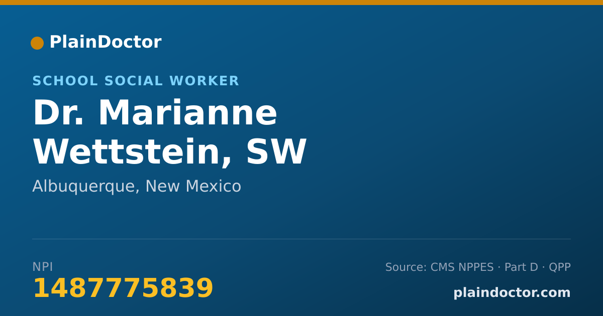 Shareable card for Marianne Wettstein, SW - School Social Worker, Albuquerque, NM