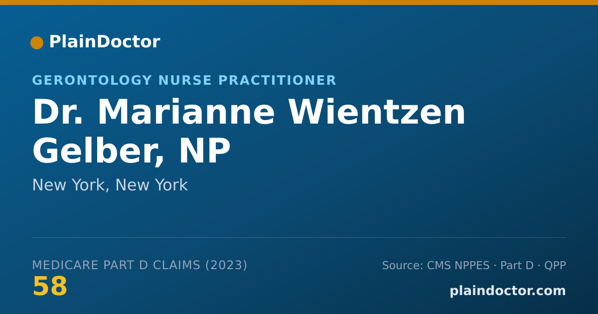 Shareable card for Marianne Wientzen Gelber, NP - Gerontology Nurse Practitioner, New York, NY