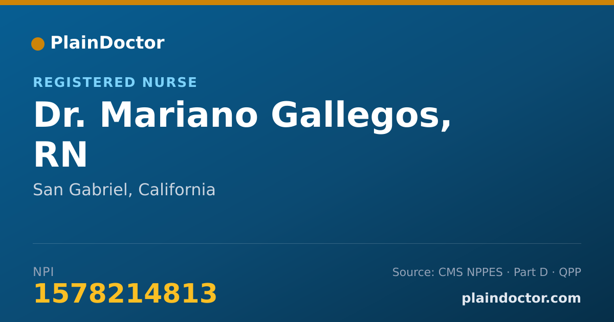 Shareable card for Mariano Gallegos, RN - Registered Nurse, San Gabriel, CA