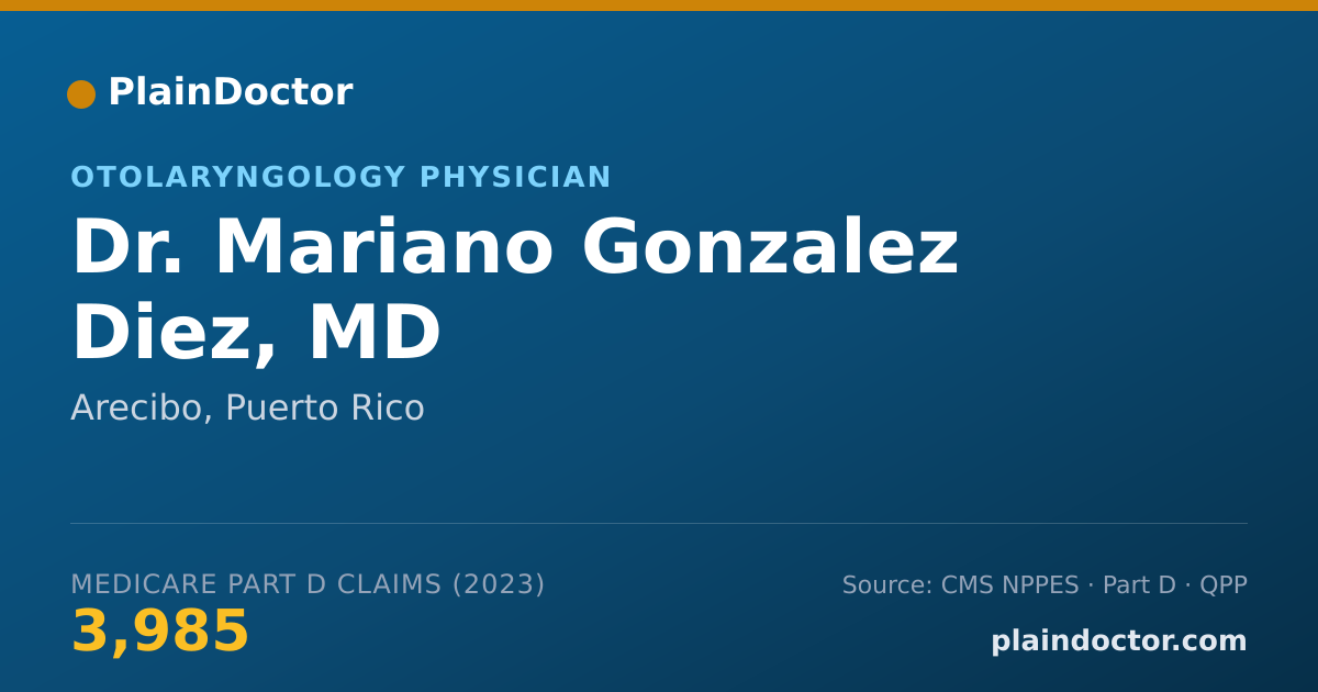 Shareable card for Mariano Gonzalez Diez, MD - Otolaryngology Physician, Arecibo, PR