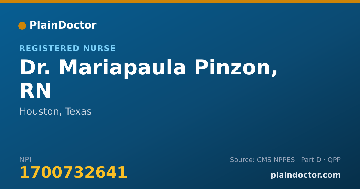 Shareable card for Mariapaula Pinzon, RN - Registered Nurse, Houston, TX
