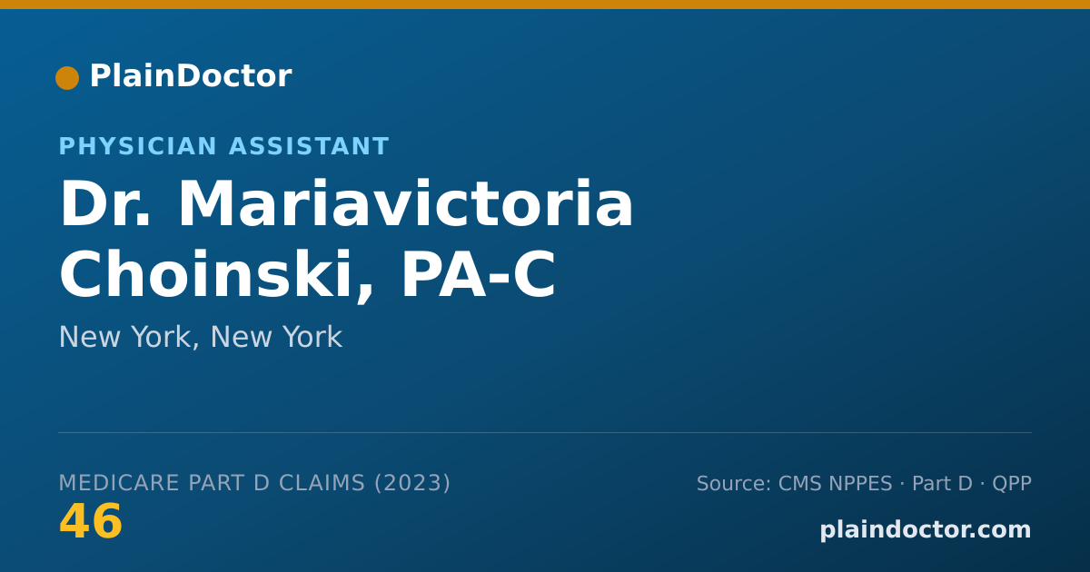Shareable card for Mariavictoria Choinski, PA-C - Physician Assistant, New York, NY