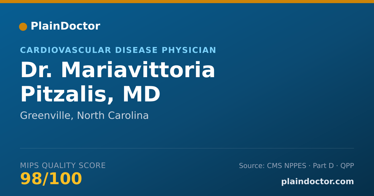 Shareable card for Mariavittoria Pitzalis, MD - Cardiovascular Disease Physician, Greenville, NC