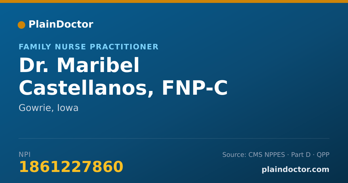 Shareable card for Maribel Castellanos, FNP-C - Family Nurse Practitioner, Gowrie, IA